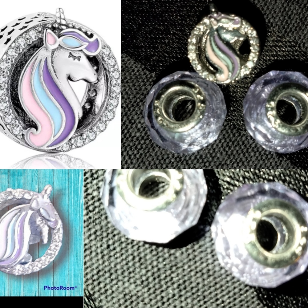 3 pc unicorn charm set